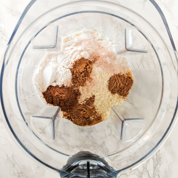 Paleo pumpkin muffin recipe ingredients in blender